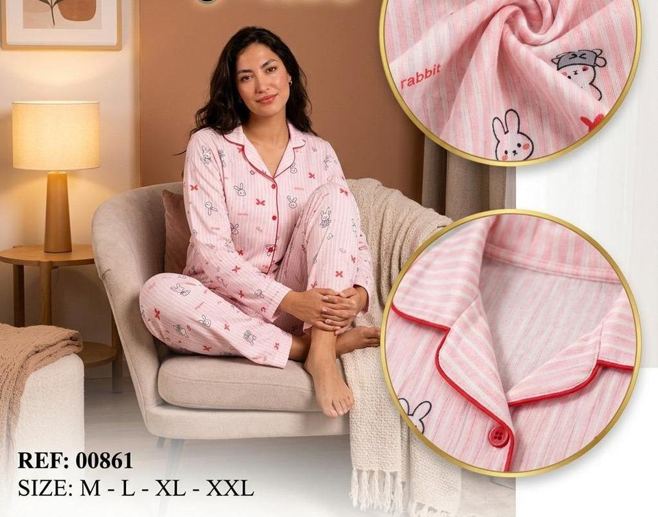 Pyjama en Velours Noir pour Femme