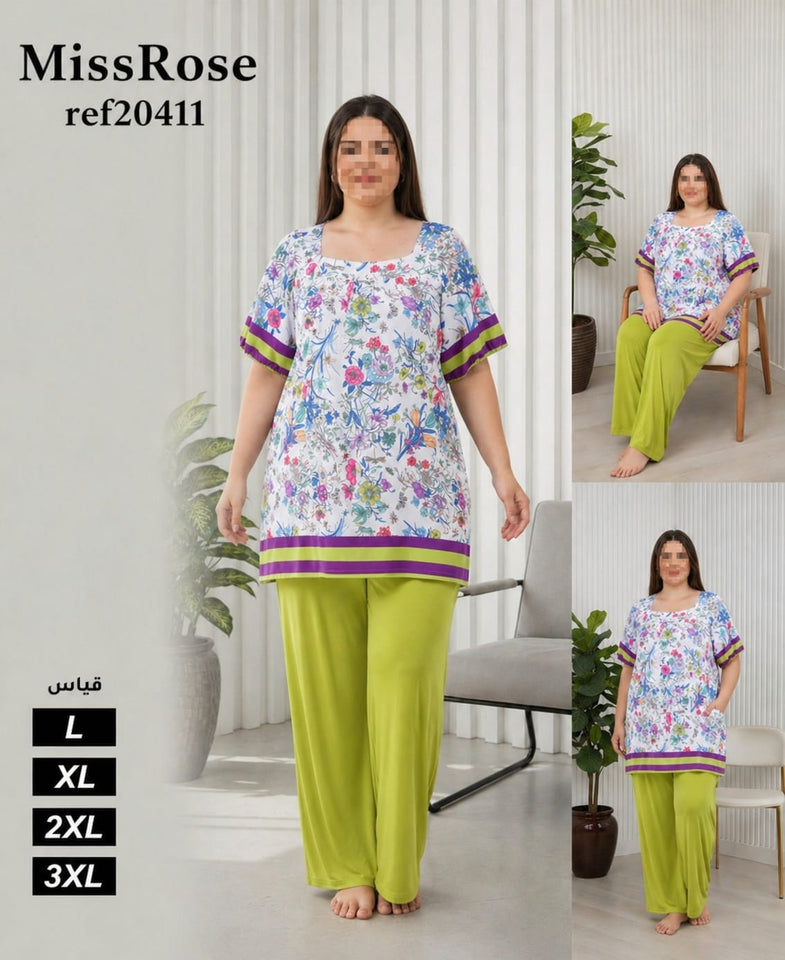 ✨ Pyjama Femme Confort & Élégance – Vert ✨ ()