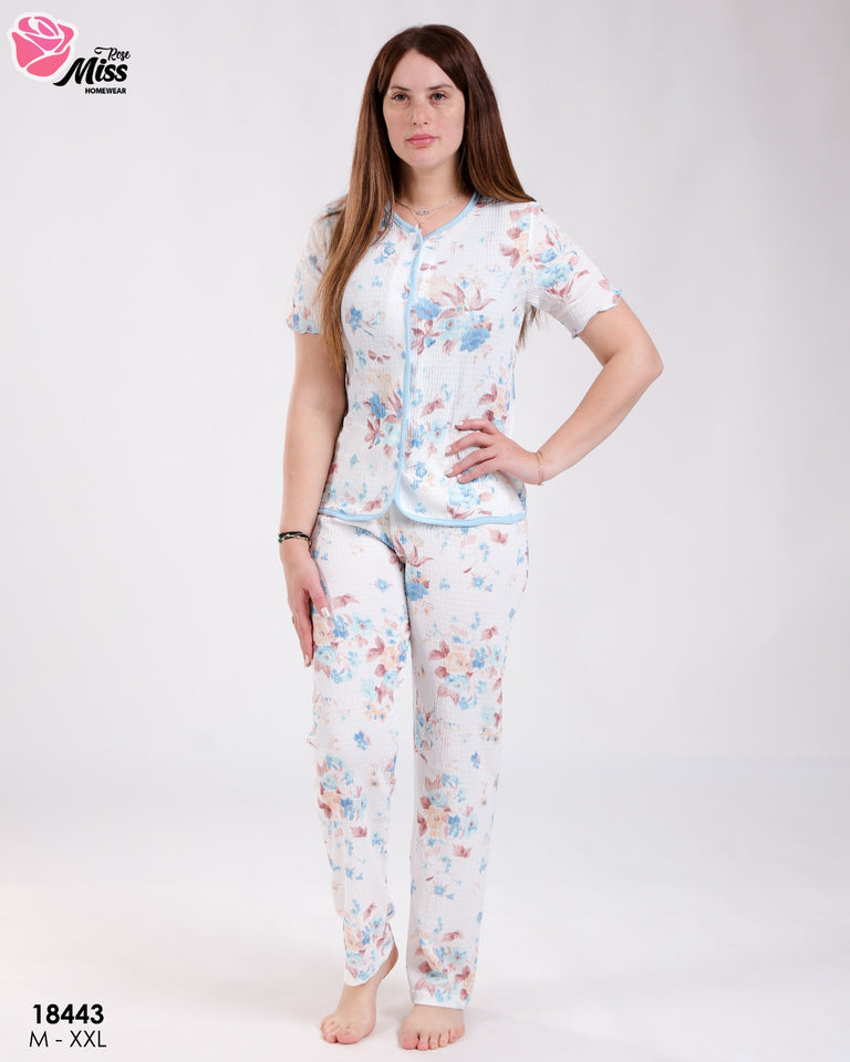 Pyjama Femme Fleuri – Douceur & Élégance 🌸