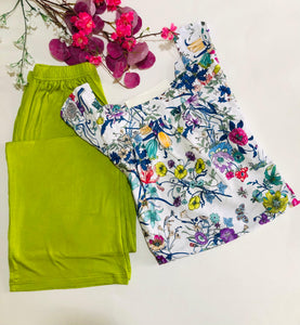 ✨ Pyjama Femme Confort & Élégance – Vert ✨