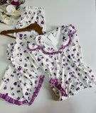 🌸 Pyjama Femme Élégant – Motif Floral Rose 🌸