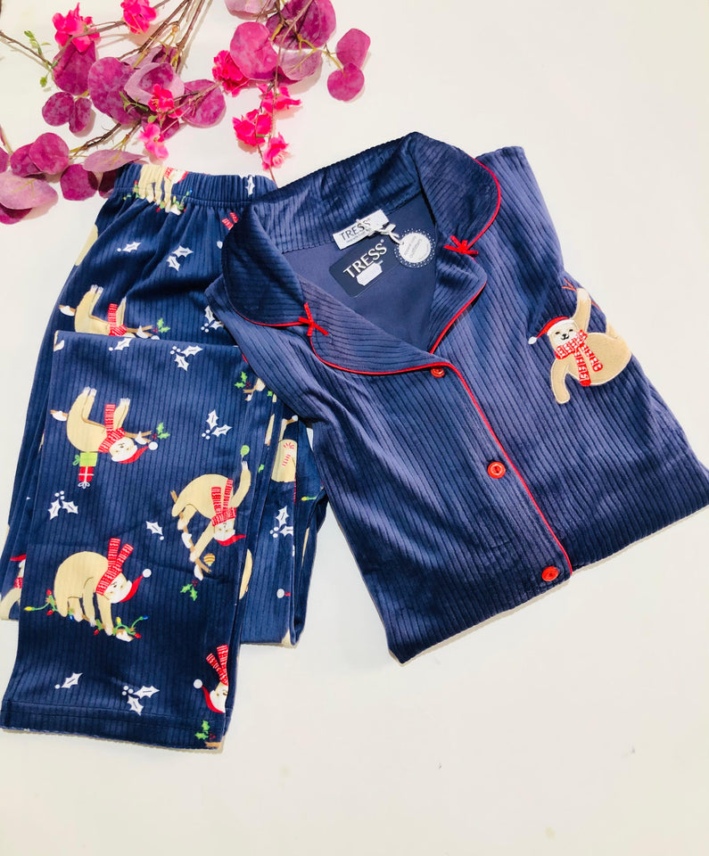 Pyjama velours TRESS – Douceur luxueuse et élégance détendue