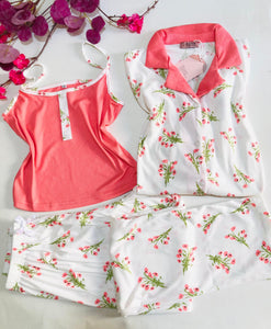 Pyjama Femme 3 Pièces – Couleur Rose 🌸💗