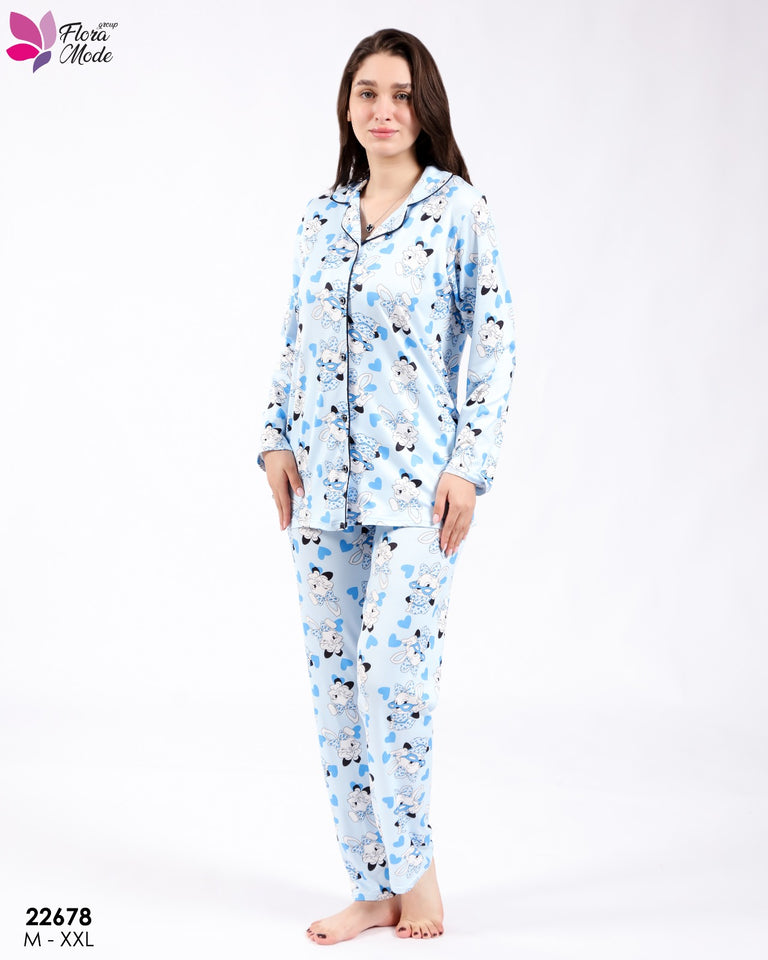 Pyjama Flora Mode  – Douceur et Confort au Quotidien 💙☁️