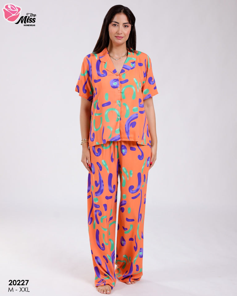 Pyjama Femme Lina mode  - Confort Absolu et Style Maison en Tissu Rayon