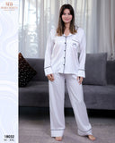 ✨ Pyjama Femme Satin de Soie – Pure Élégance en Blanc ✨