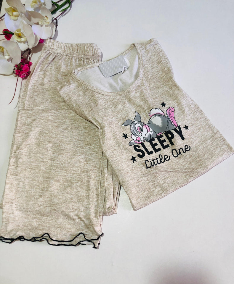 Pyjama Femme Beige "Sleepy Little One"