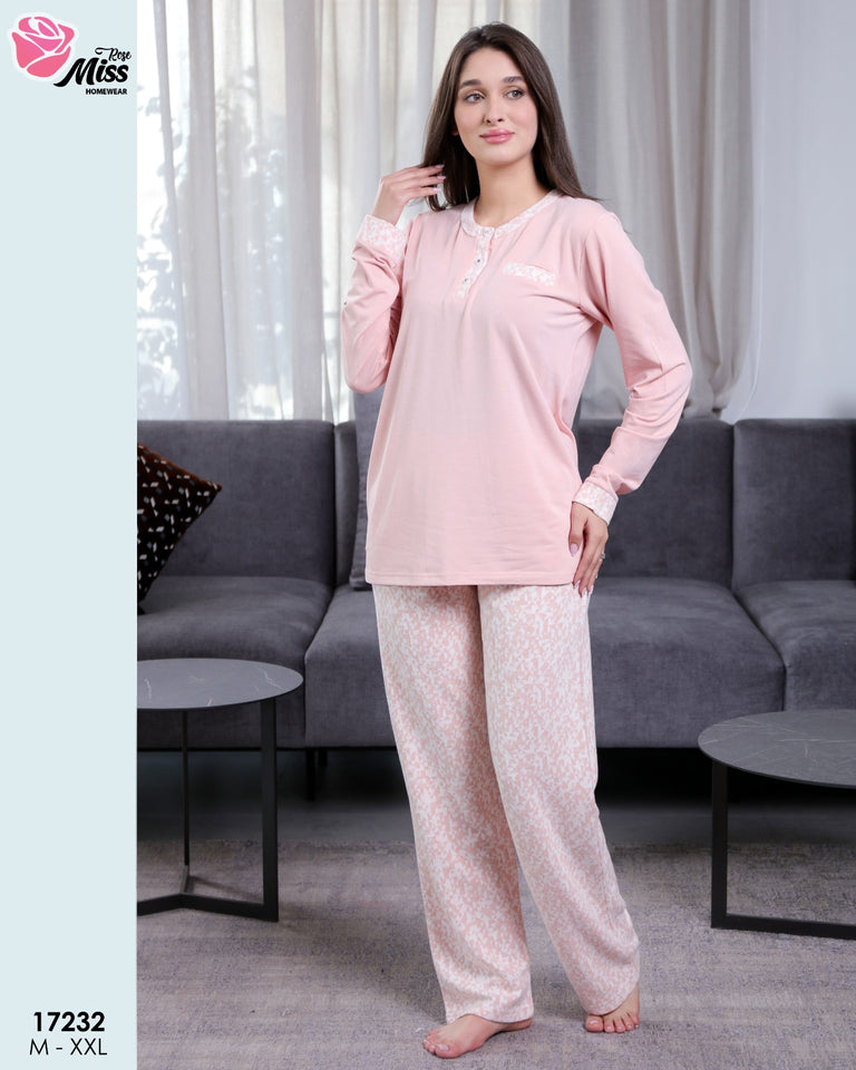 Pyjama Femme Élégant & Confort Absolu – Rose Doux