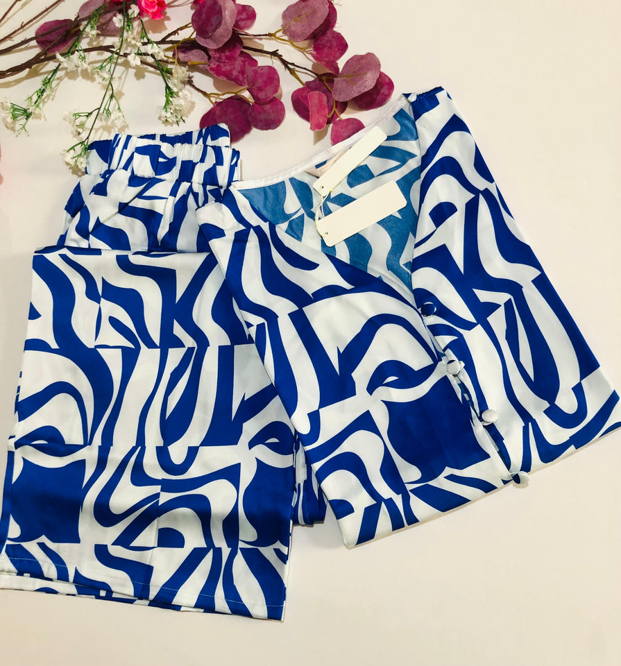 💙 Pyjama Femme Satin de Soie – Élégance en Bleu 💙