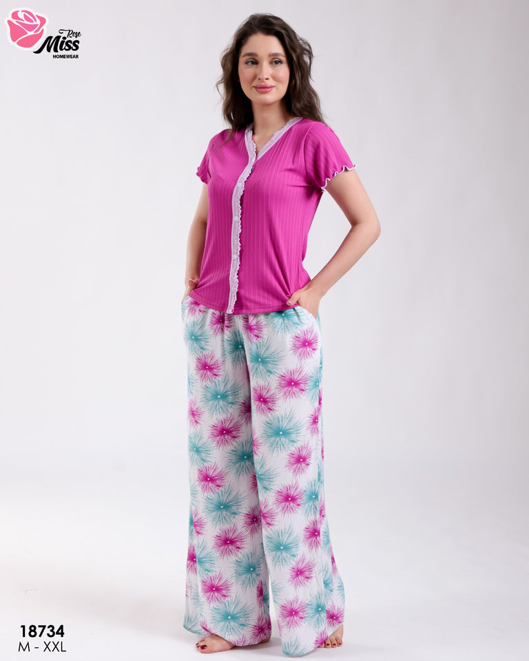 Pyjama Femme Demi-Manches – Confort et Douceur