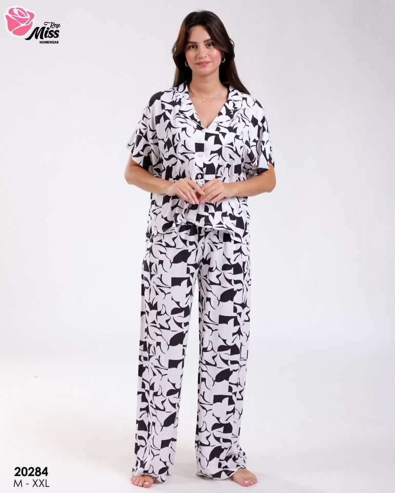 ✨ Pyjama en rayon – Rose Miss HOMEWEAR