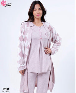 Pyjama Femme 3 Pièces en Rose – Confort & Élégance 🌸