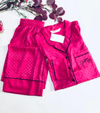 ✨ Pyjama Femme Satin de Soie – Élégance en Rose Fuchsia ✨