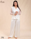 ✨ Pyjama Satin de Soie – Élégance Pure en Blanc ✨