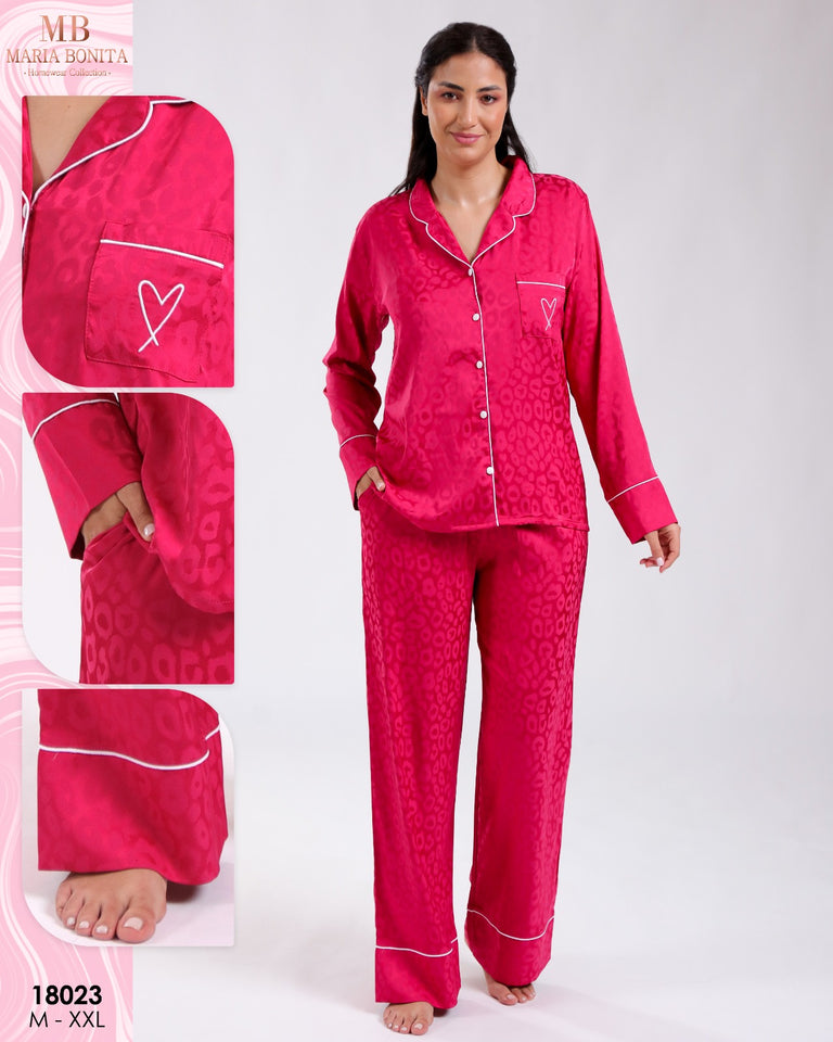 ❤️ Pyjama Femme en Satin de Soie – Rose fuchia Élégant & Sensuel ❤️