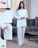Pyjama Femme Élégant & Confort Absolu – Bleu Ciel