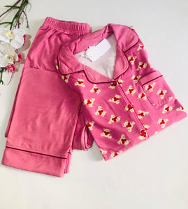 Pyjama Femme Rose Élégant & Confortable coton