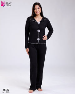 🖤 Pyjama Femme Élégant – Couleur Noir 🖤