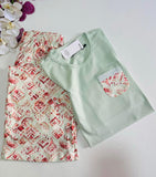 Pyjama Femme Élégant & Confortable – Vert & Motifs Bohèmes
