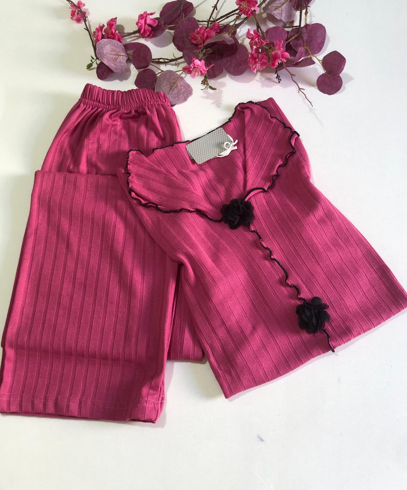 🌸 Pyjama Femme Élégant – Couleur Fuchsia 🌸