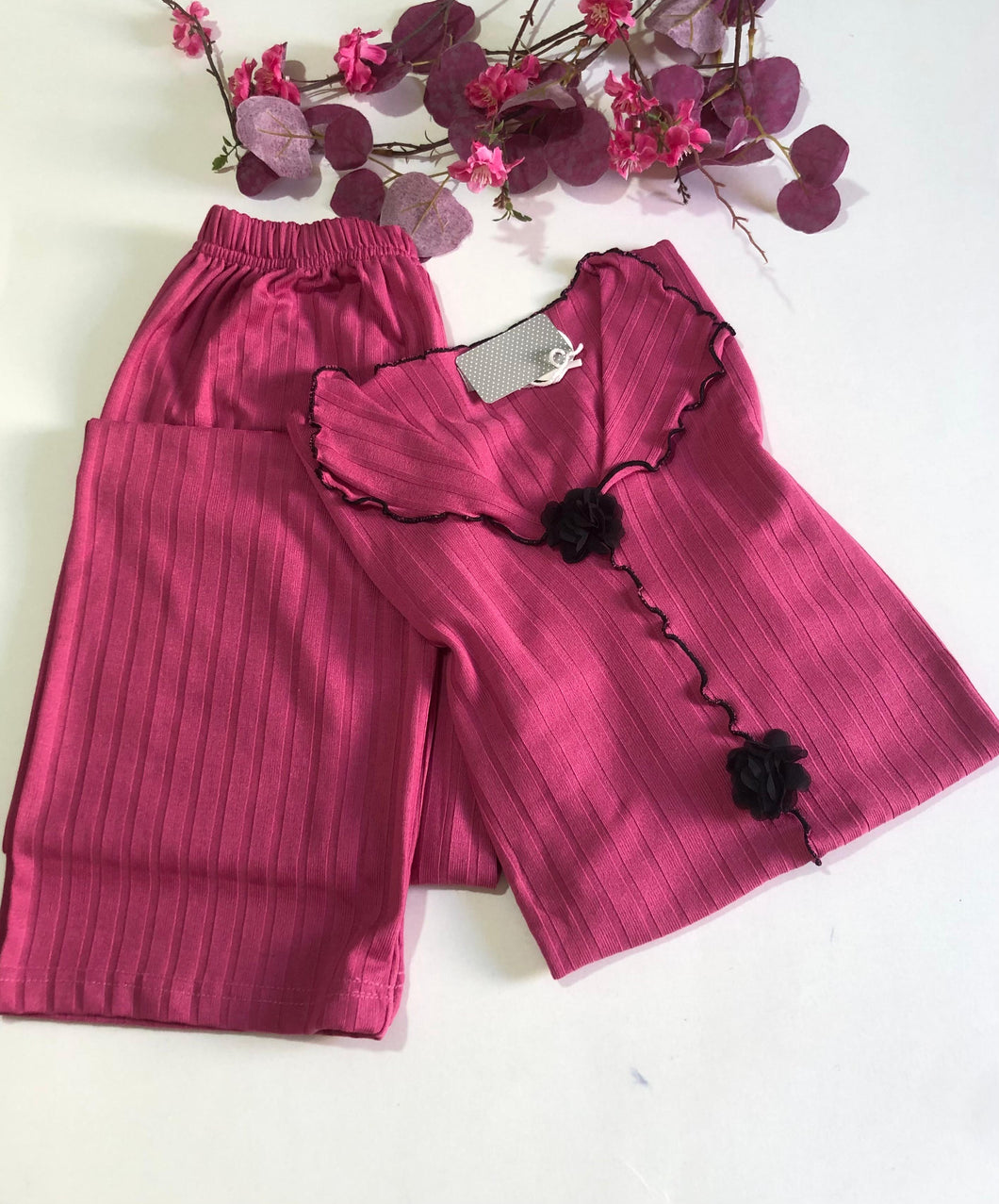🌸 Pyjama Femme Élégant – Couleur Fuchsia 🌸
