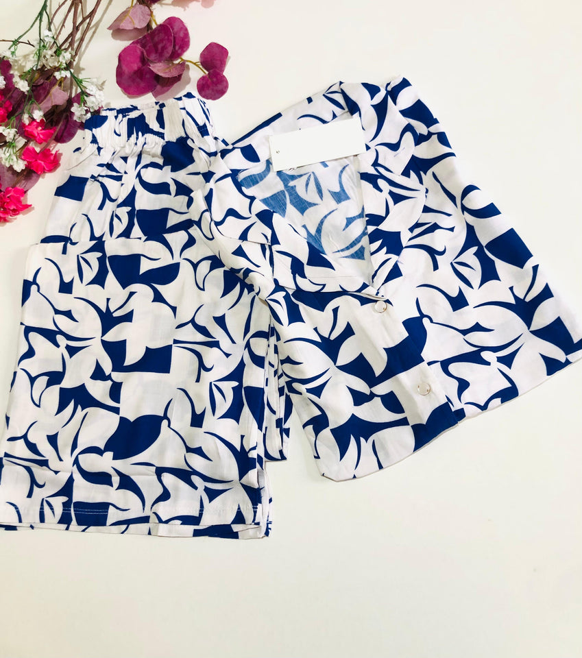 💙 Pyjama en rayon – Rose Miss HOMEWEAR (bleu