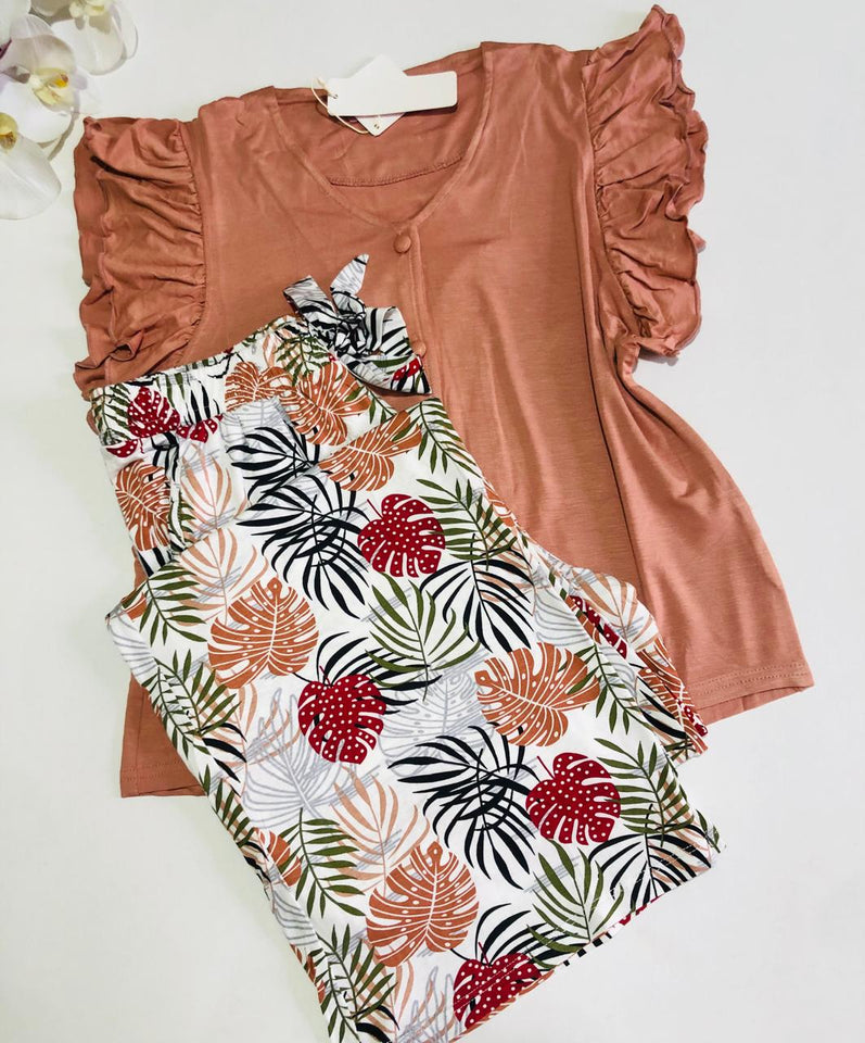 Pyjama Femme Tropical Rose Miss – Fraîcheur & Légèreté au Quotidien