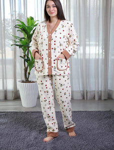 ✨ Pyjama Femme en Polaire Imprimé – Douceur, Chaleur & Style Cozy