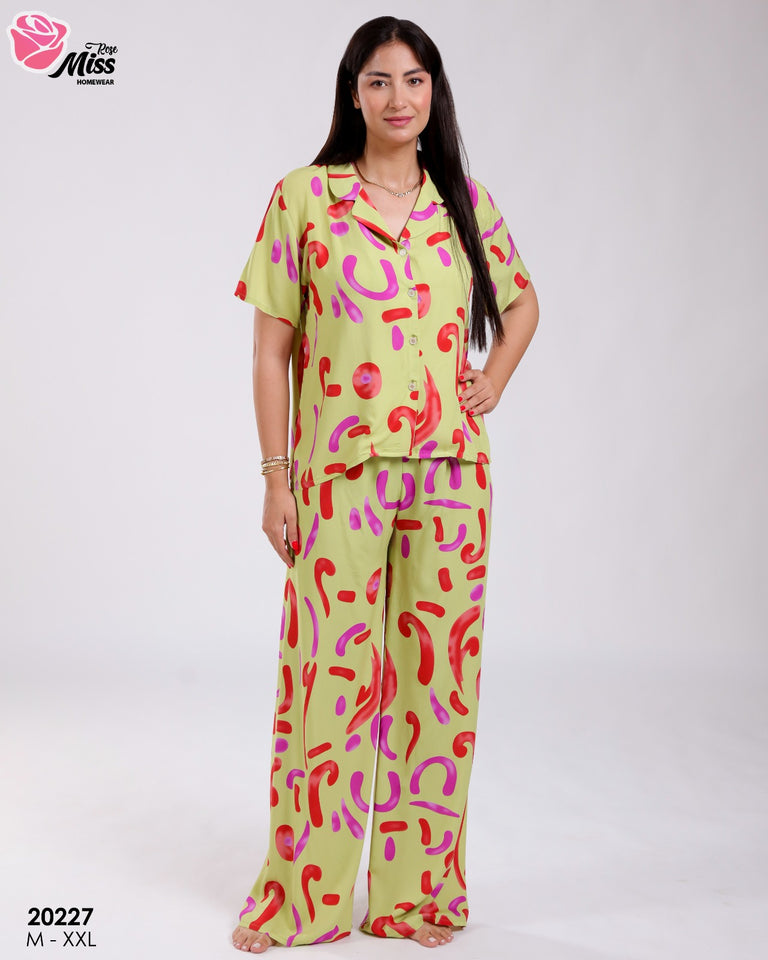 Pyjama Femme Lina mode  - Confort Absolu et Style Maison en Tissu Rayon
