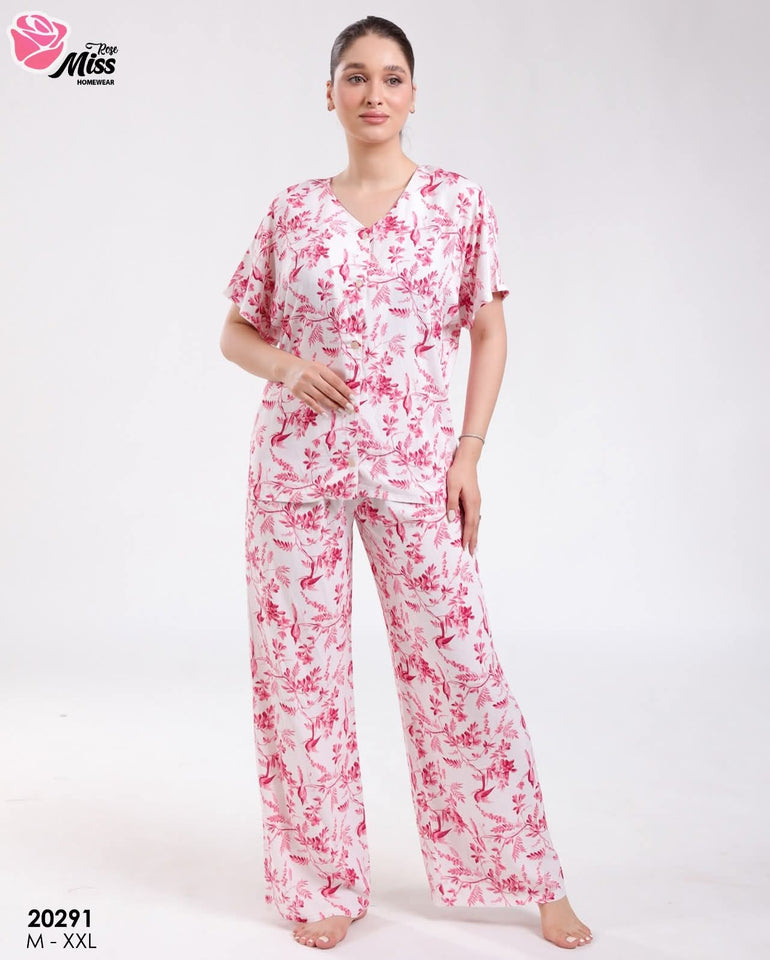 ✨ Pyjama Femme en Rallon Rose – Douceur & Élégance ✨
