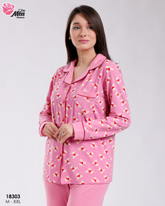 Pyjama Femme Rose Élégant & Confortable coton